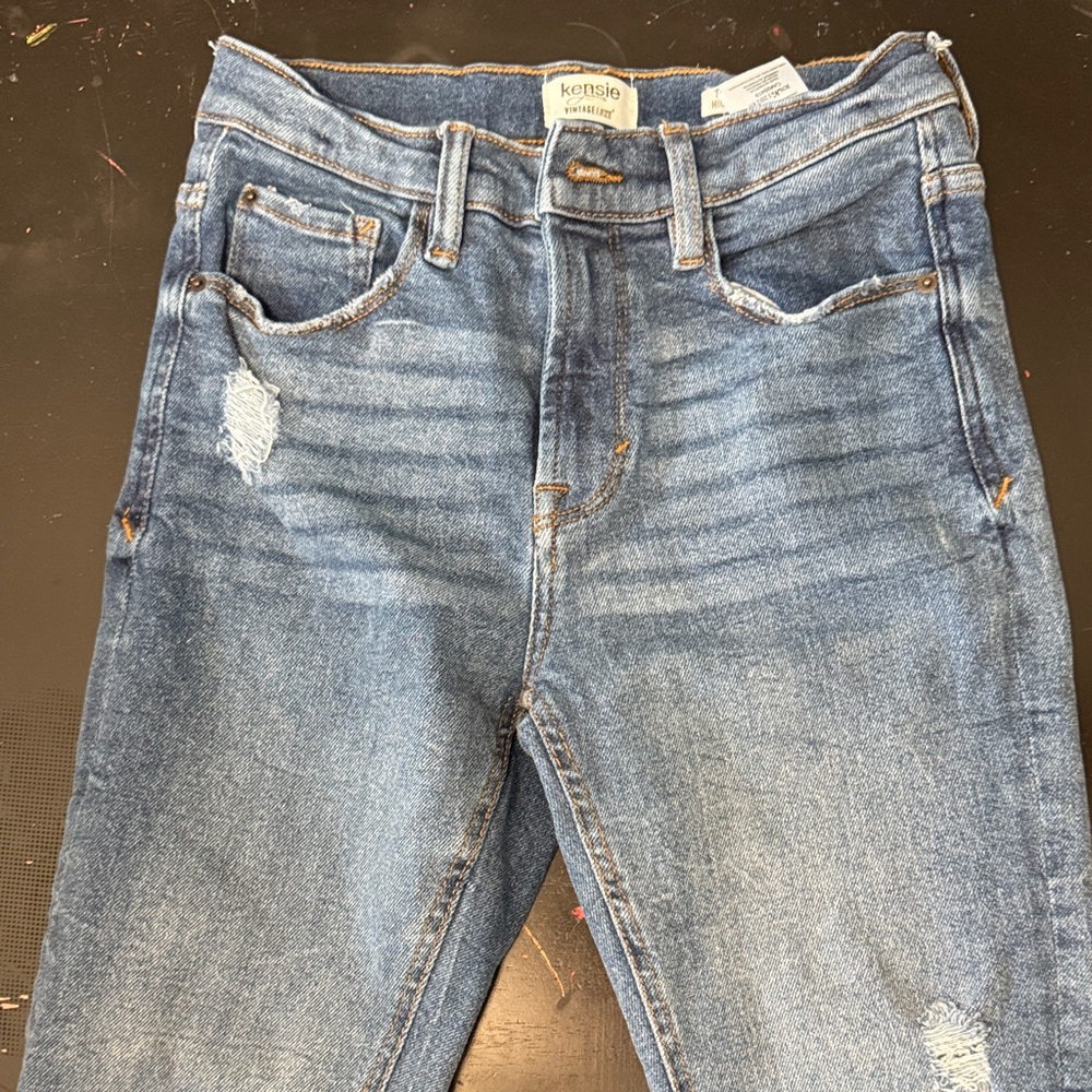 Kensie Women's Distressed Blue Skinny Jeans